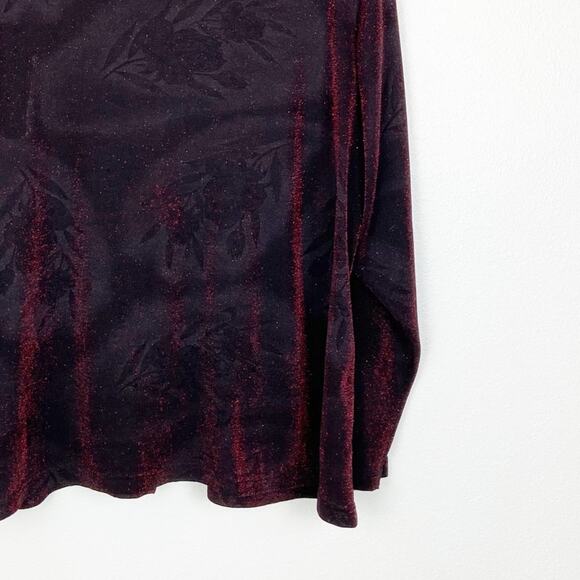 Maggie McNaughton Black Red Shimmer Blouse Top 1X - Picture 4 of 6